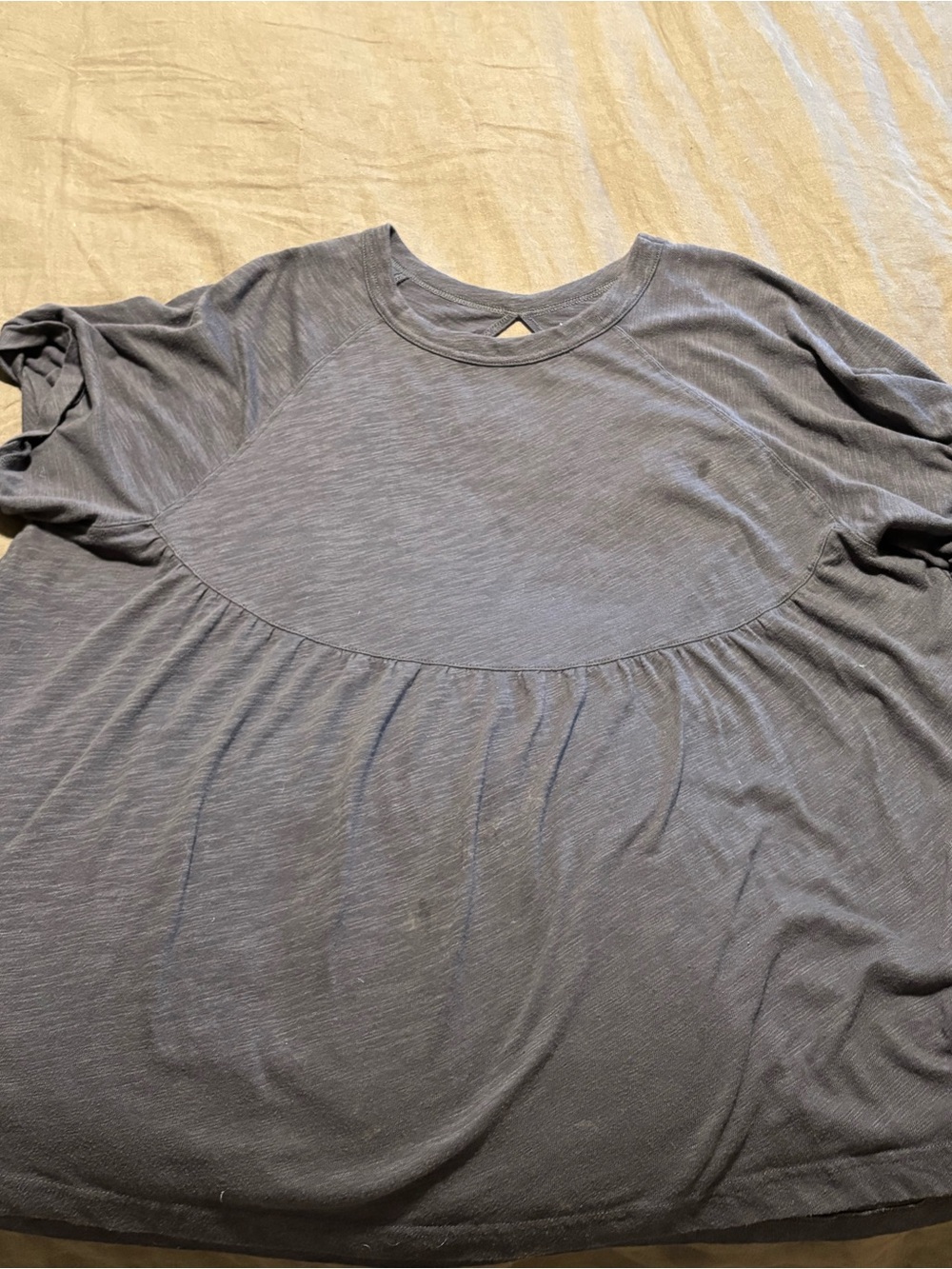 American Eagle Outfitters Slate Blue Ruched Sleeve Tunic Top